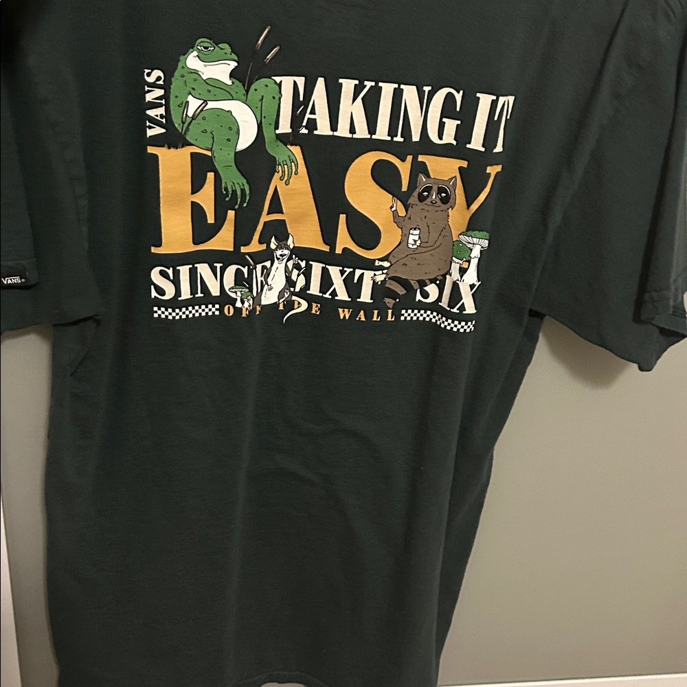 Vans Dark Green 'Taking It Easy' Graphic Tee